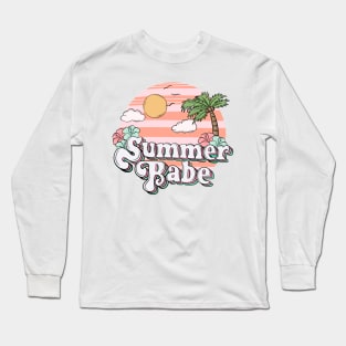 "Summer Babe" Tropical Vibes Long Sleeve T-Shirt